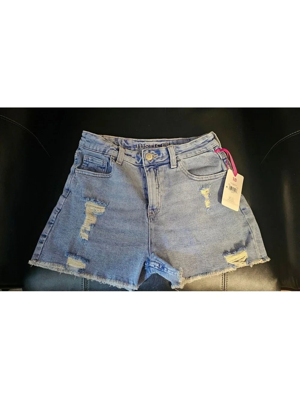 Girls justice size 18 jean shorts new mini mom short